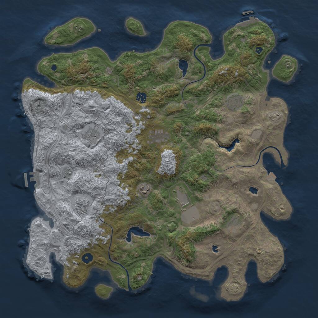 Rust Map: Procedural Map, Size: 4500, Seed: 398, 15 Monuments