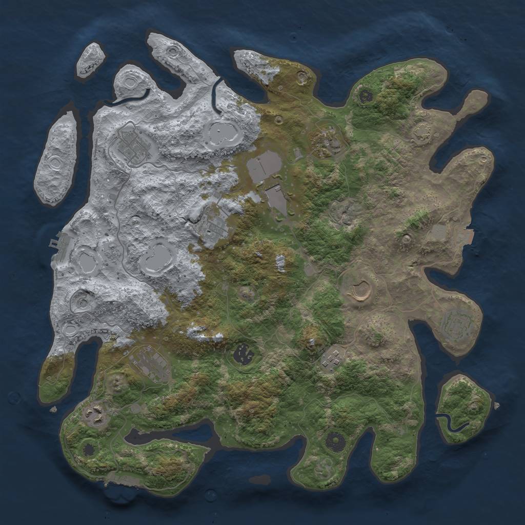 Rust Map: Procedural Map, Size: 3900, Seed: 13218, 18 Monuments