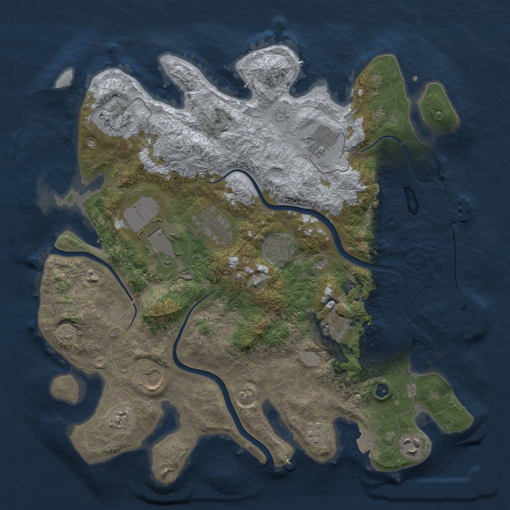 Rust Map: Procedural Map, Size: 3750, Seed: 771133, 15 Monuments