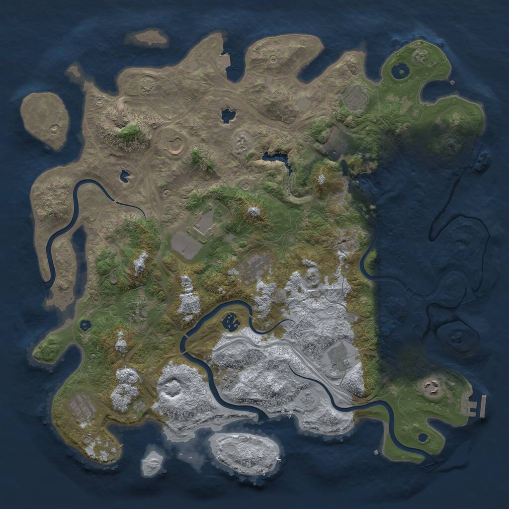 Rust Map: Procedural Map, Size: 4500, Seed: 15640119, 17 Monuments