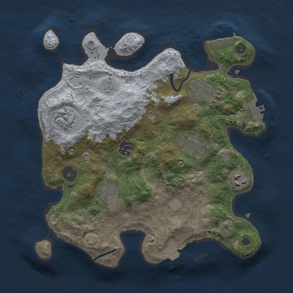 Rust Map: Procedural Map, Size: 3000, Seed: 450415405, 14 Monuments