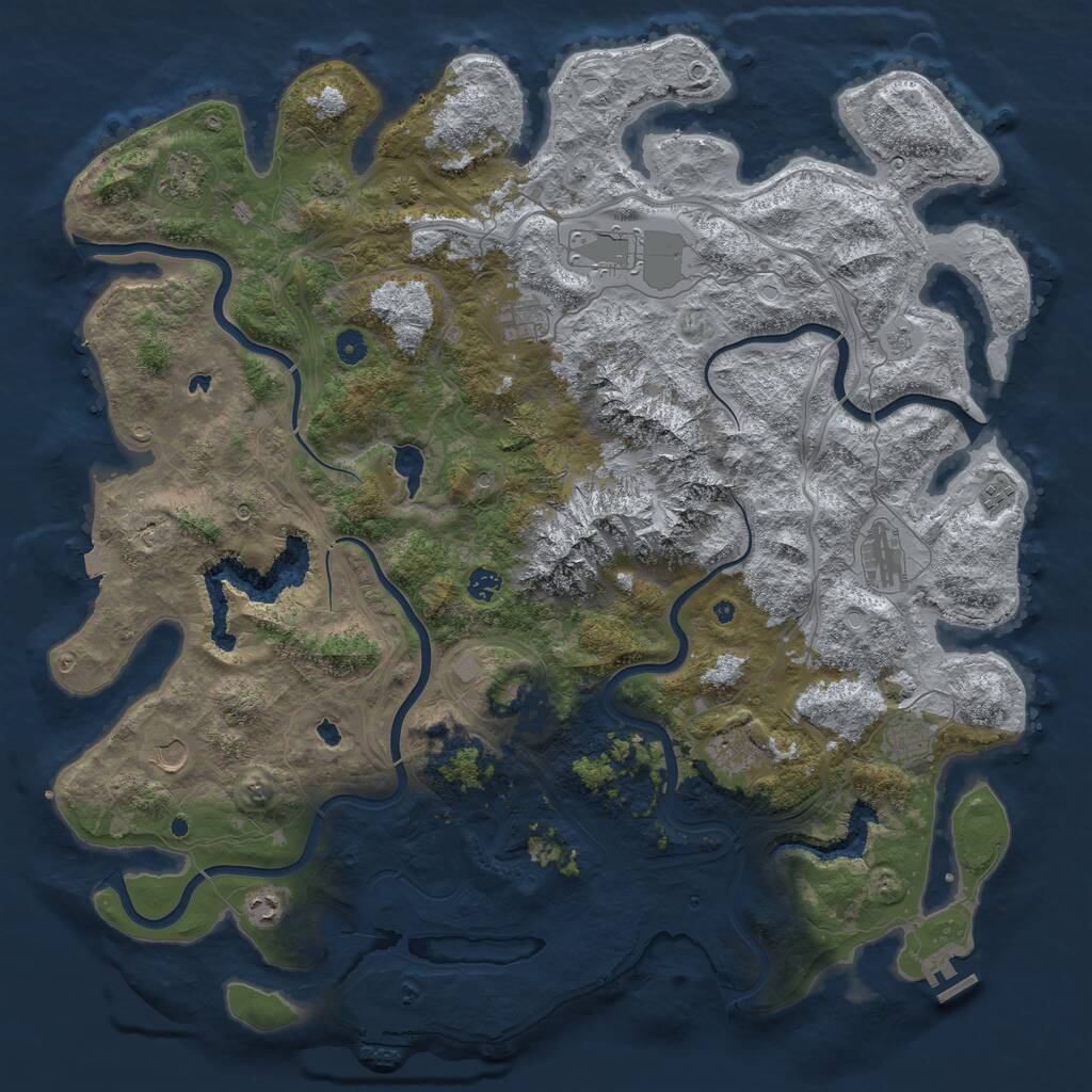 Rust Map: Procedural Map, Size: 5000, Seed: 311266643, 17 Monuments