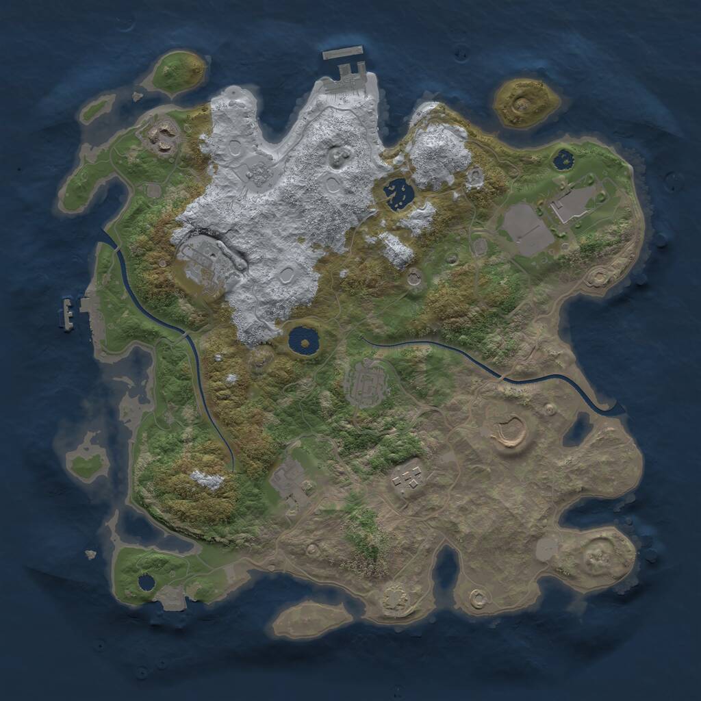 Rust Map: Procedural Map, Size: 3500, Seed: 437527, 14 Monuments
