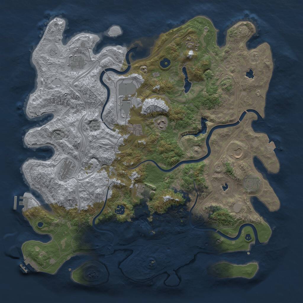 Rust Map: Procedural Map, Size: 4550, Seed: 12, 17 Monuments