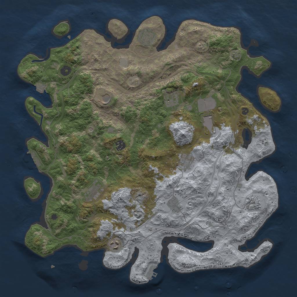 Rust Map: Procedural Map, Size: 4250, Seed: 3958, 18 Monuments