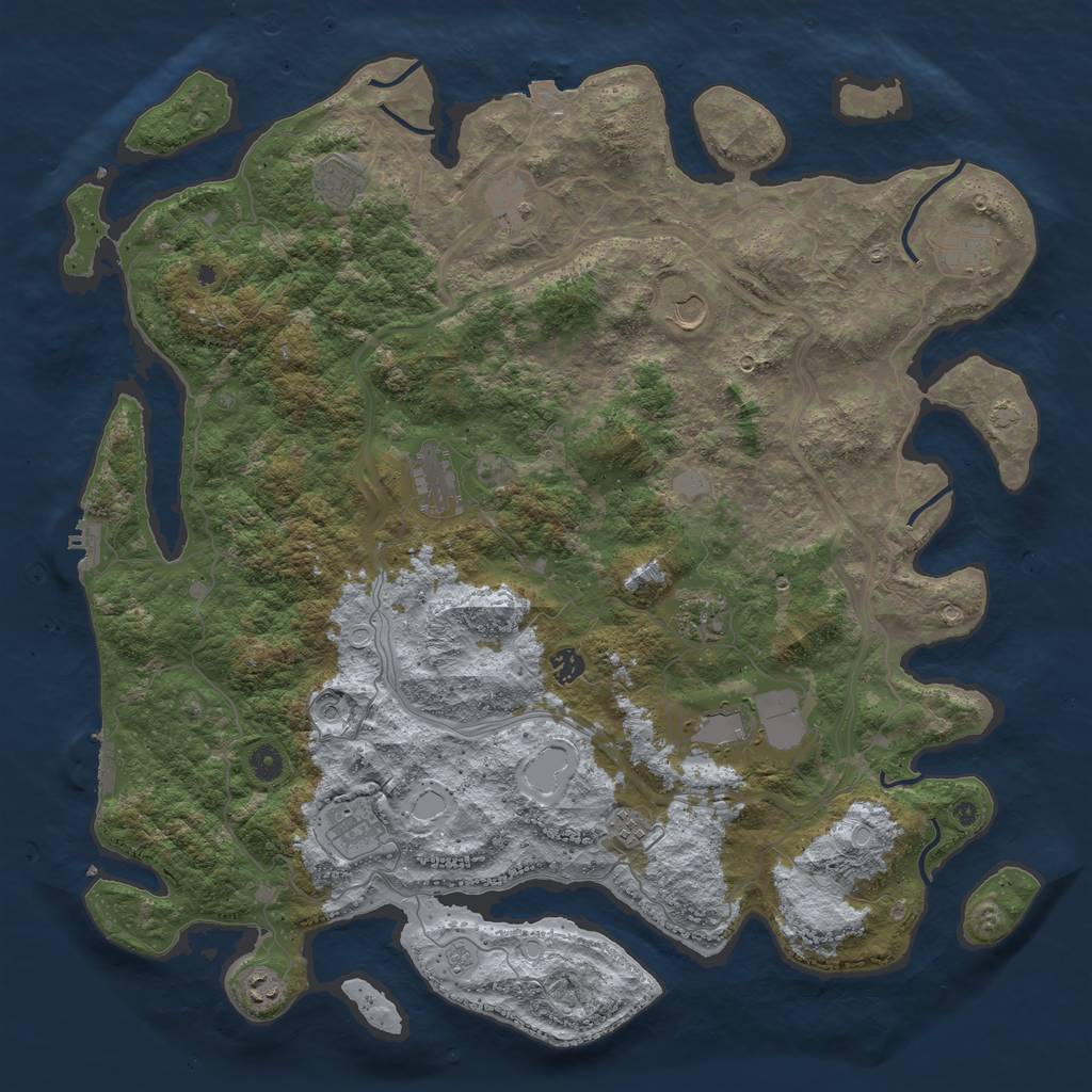 Rust Map: Procedural Map, Size: 4750, Seed: 43209190, 19 Monuments