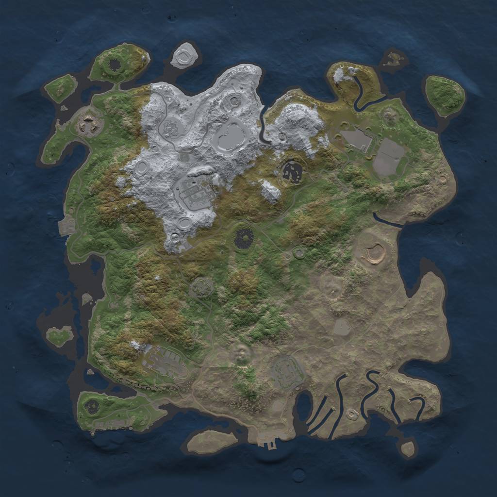 Rust Map: Procedural Map, Size: 3650, Seed: 437527, 15 Monuments
