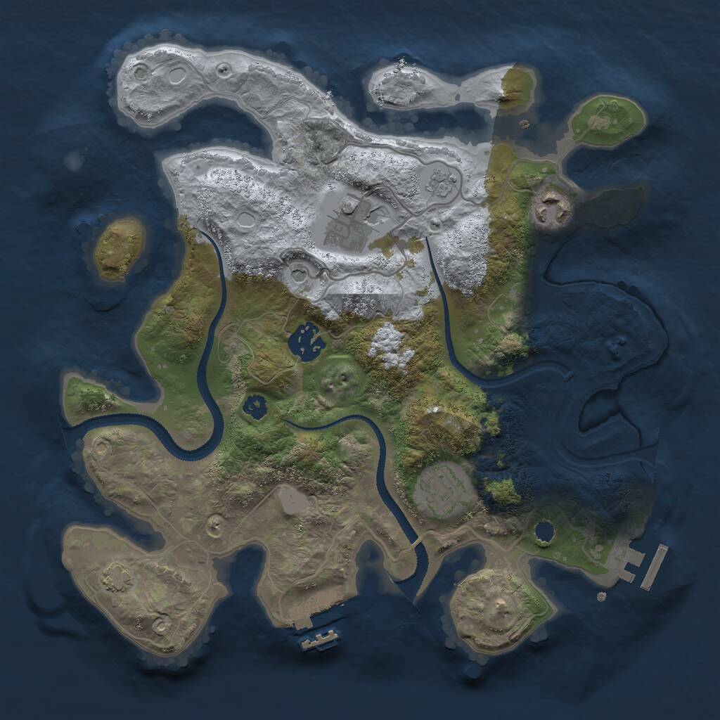 Rust Map: Procedural Map, Size: 3000, Seed: 5998312, 10 Monuments