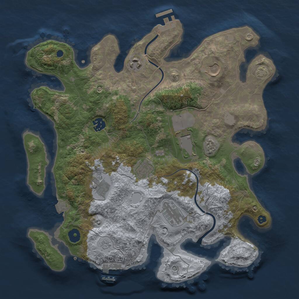 Rust Map: Procedural Map, Size: 3500, Seed: 440652006, 13 Monuments