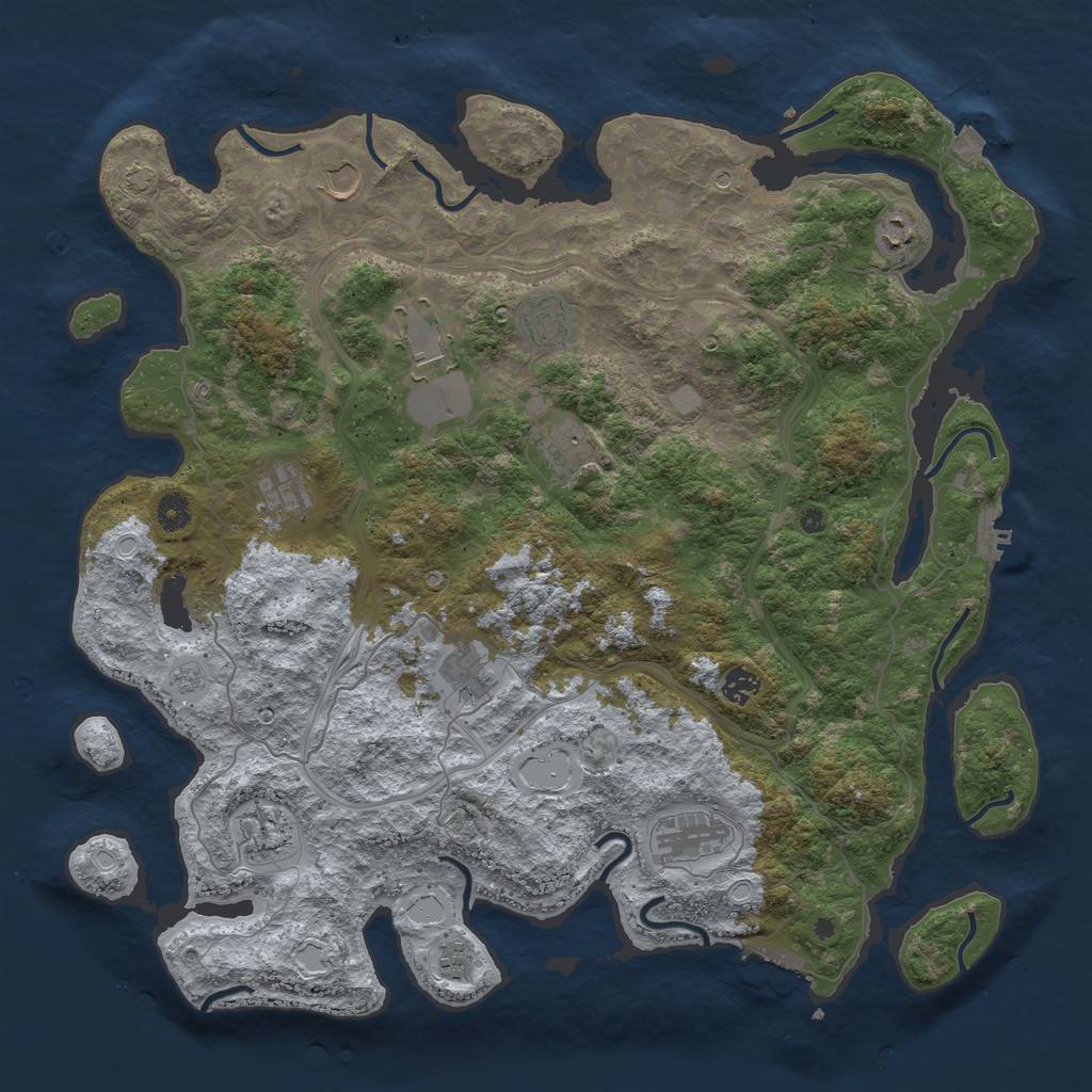 Rust Map: Procedural Map, Size: 4500, Seed: 8584531, 19 Monuments