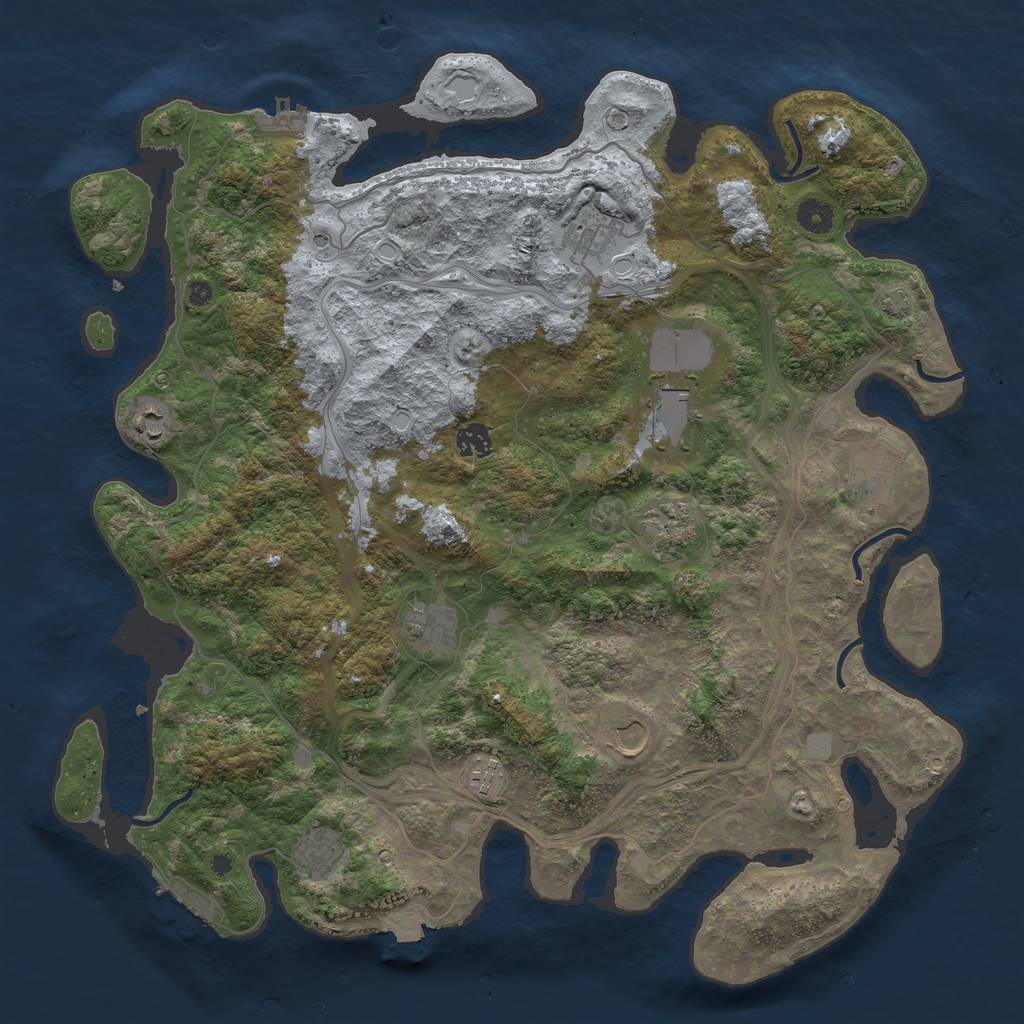 Rust Map: Procedural Map, Size: 4300, Seed: 39906923, 17 Monuments