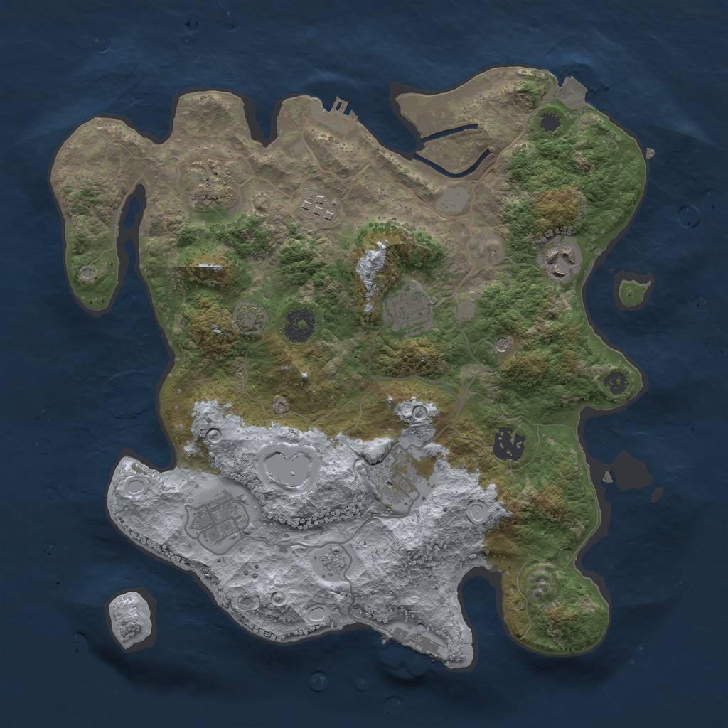 Rust Map: Procedural Map, Size: 3333, Seed: 6738, 15 Monuments
