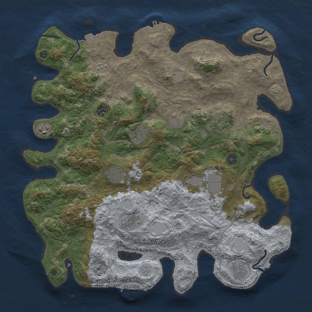 Rust Map: Procedural Map, Size: 4250, Seed: 944161525, 18 Monuments