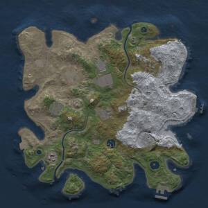 Thumbnail Rust Map: Procedural Map, Size: 3500, Seed: 20078, 14 Monuments