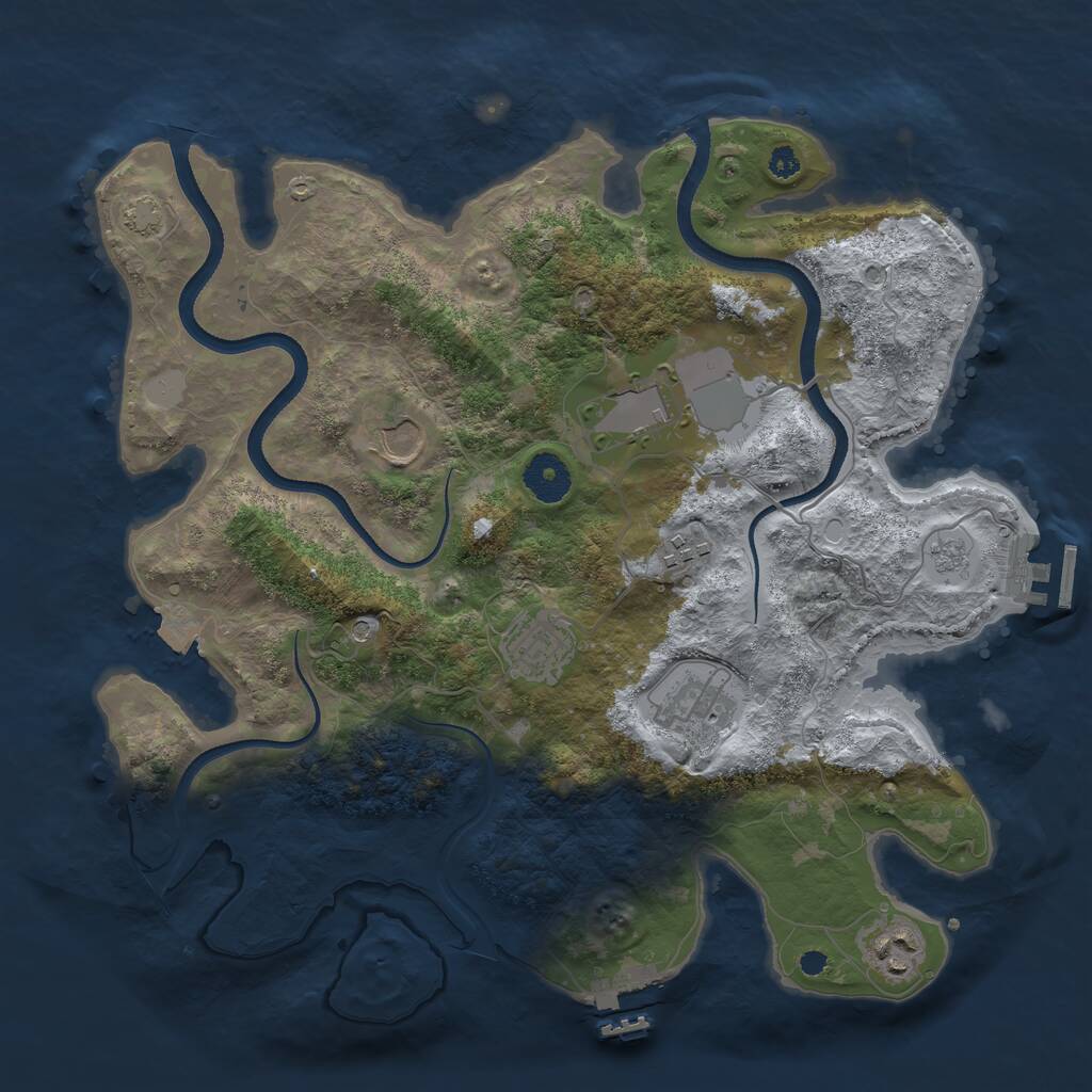 Rust Map: Procedural Map, Size: 3500, Seed: 20078, 12 Monuments
