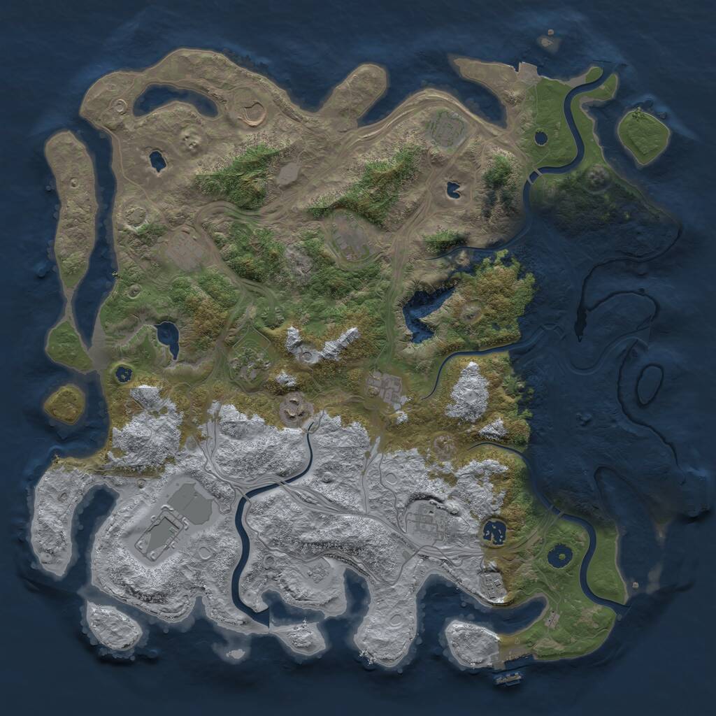 Rust Map: Procedural Map, Size: 4500, Seed: 42675872, 17 Monuments