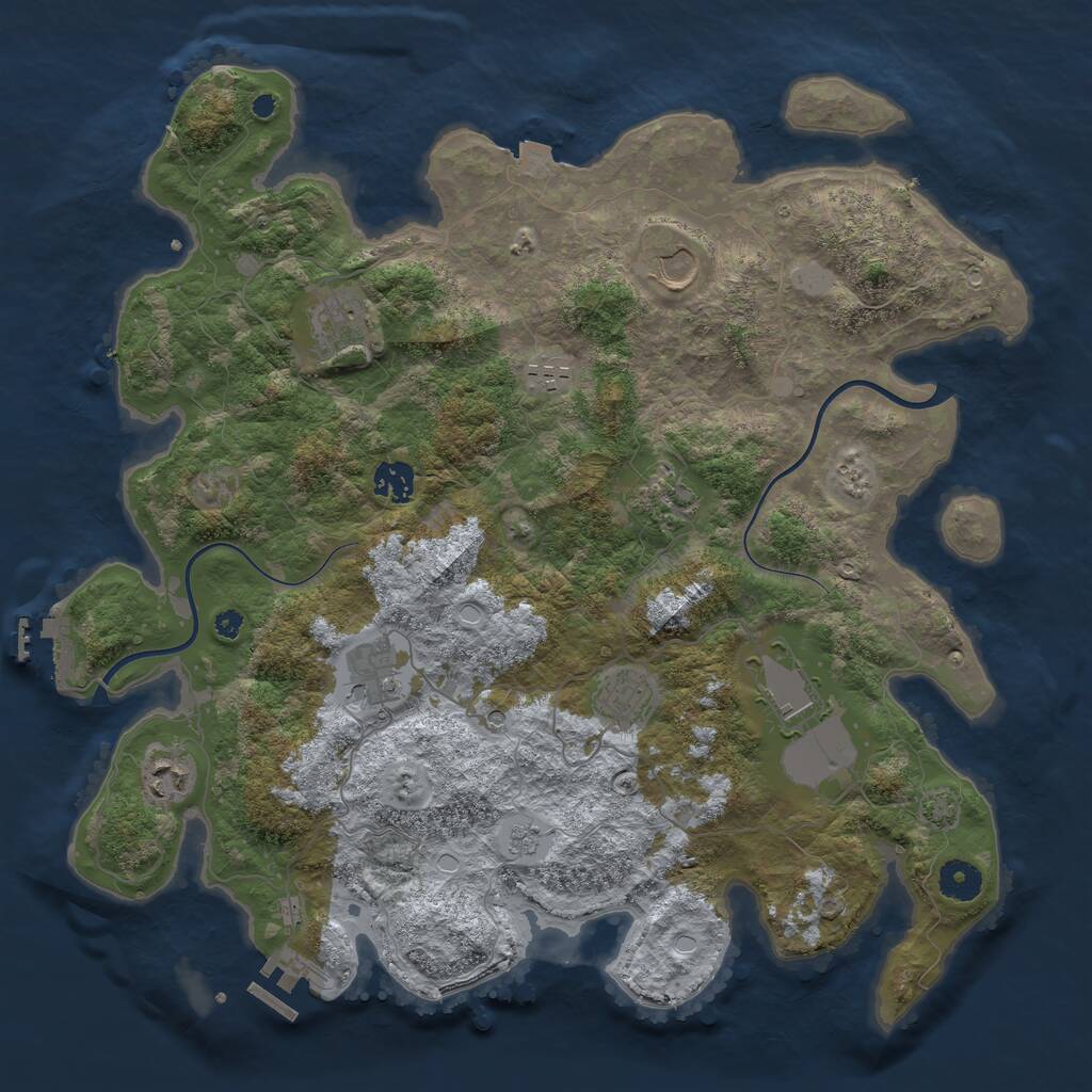Rust Map: Procedural Map, Size: 3900, Seed: 46223666, 15 Monuments