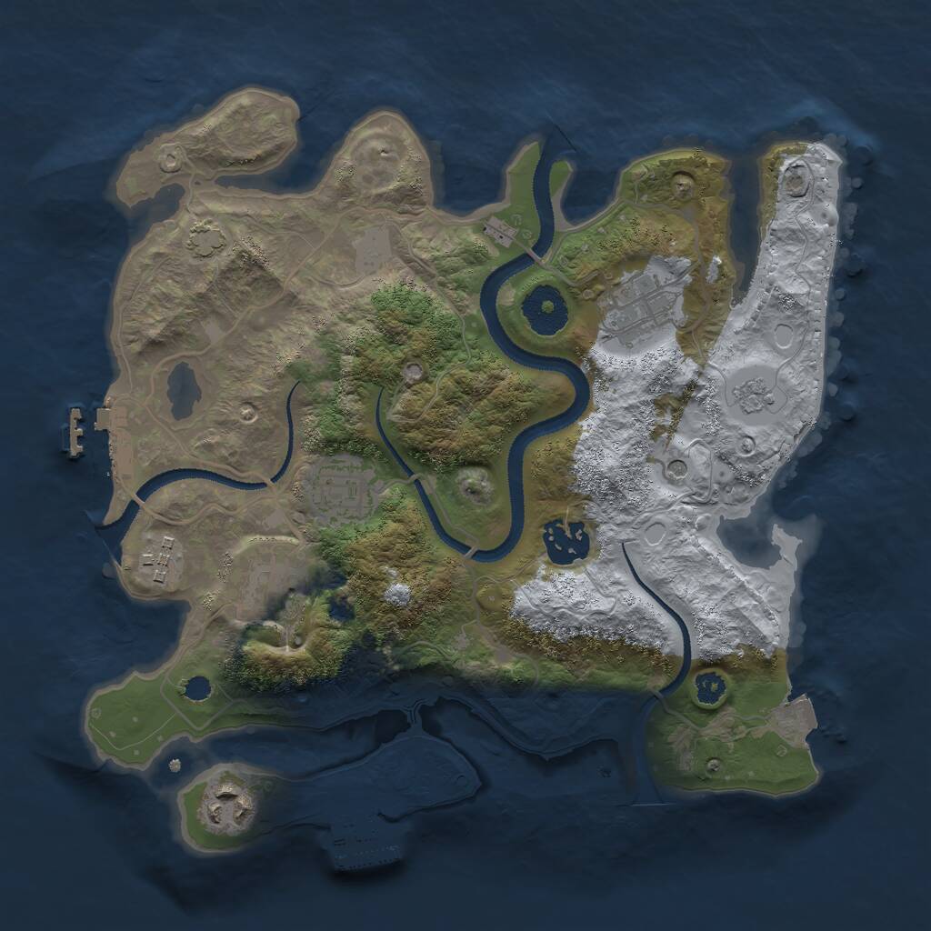 Rust Map: Procedural Map, Size: 3000, Seed: 321313882, 12 Monuments