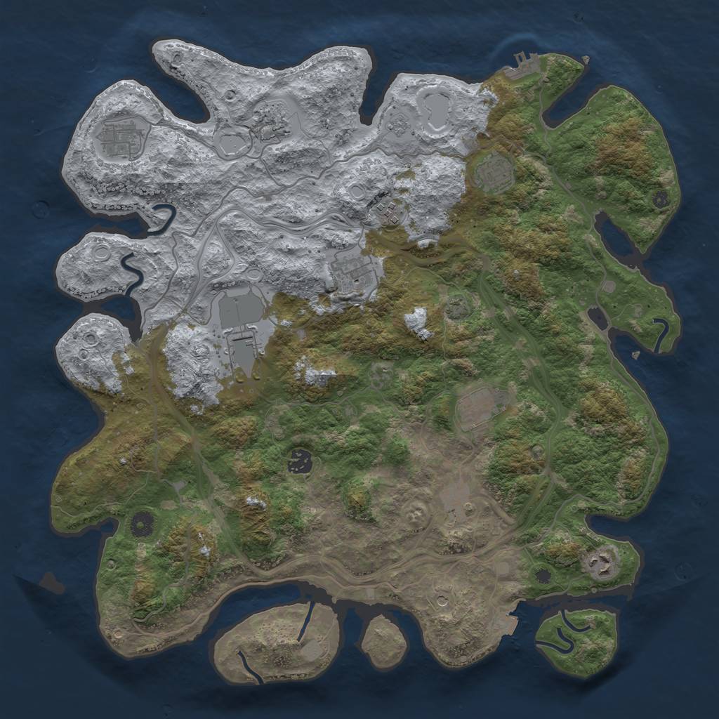 Rust Map: Procedural Map, Size: 4250, Seed: 180618603, 17 Monuments