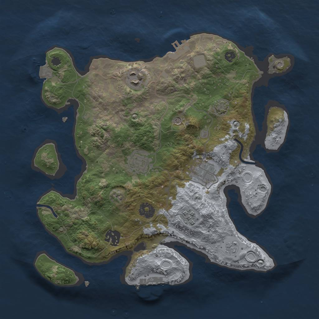 Rust Map: Procedural Map, Size: 3000, Seed: 1713997953, 13 Monuments