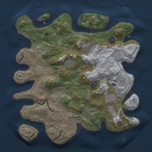 Thumbnail Rust Map: Procedural Map, Size: 3500, Seed: 1092768696, 16 Monuments