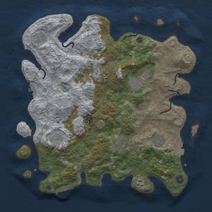 Thumbnail Rust Map: Procedural Map, Size: 4000, Seed: 130851863, 17 Monuments