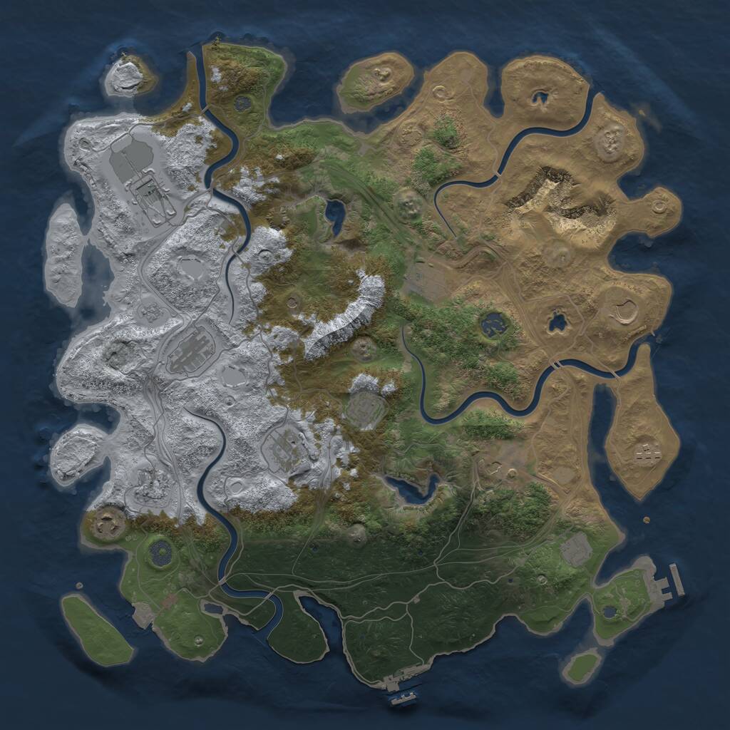 Rust Map: Procedural Map, Size: 4500, Seed: 402910514, 19 Monuments