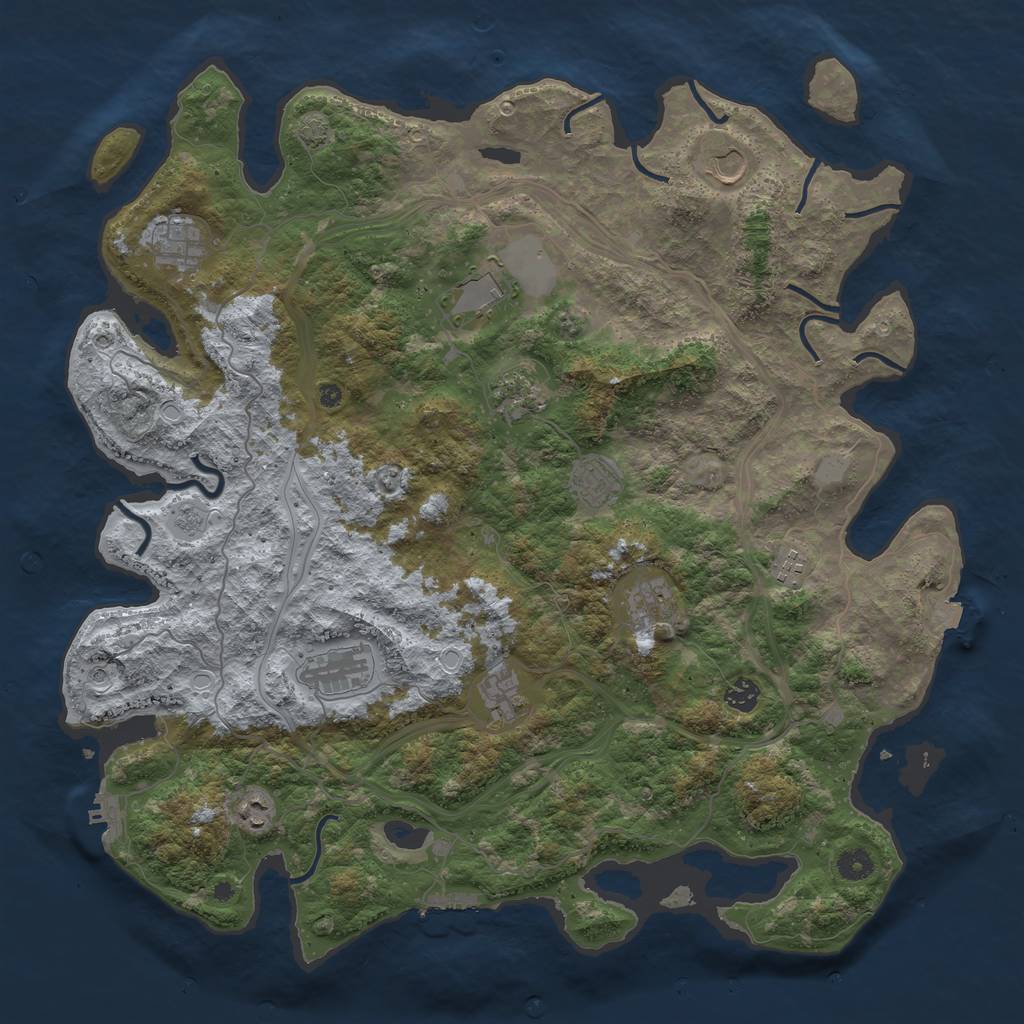 Rust Map: Procedural Map, Size: 4500, Seed: 694700189, 19 Monuments