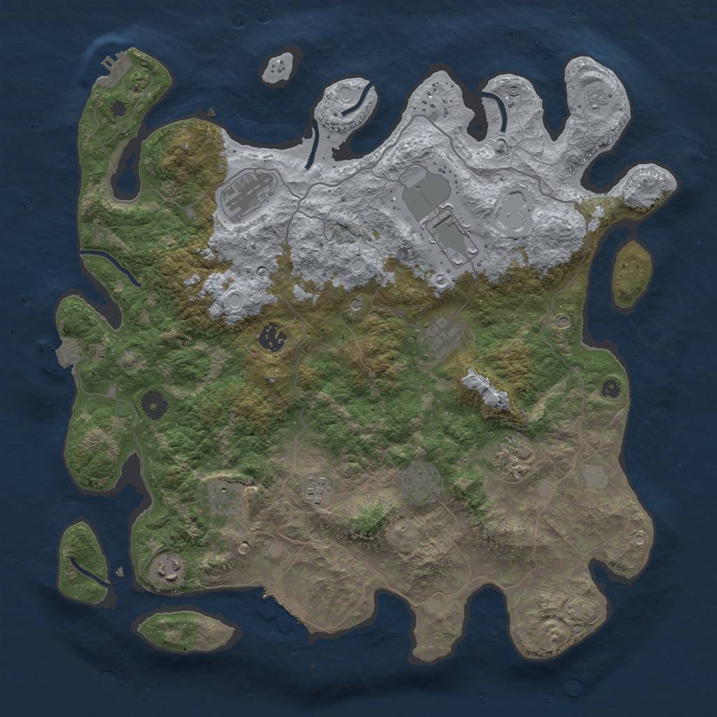 Rust Map: Procedural Map, Size: 4000, Seed: 1567000684, 17 Monuments