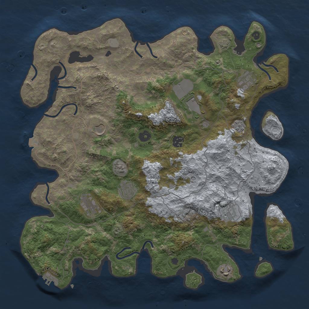 Rust Map: Procedural Map, Size: 4000, Seed: 2367, 16 Monuments