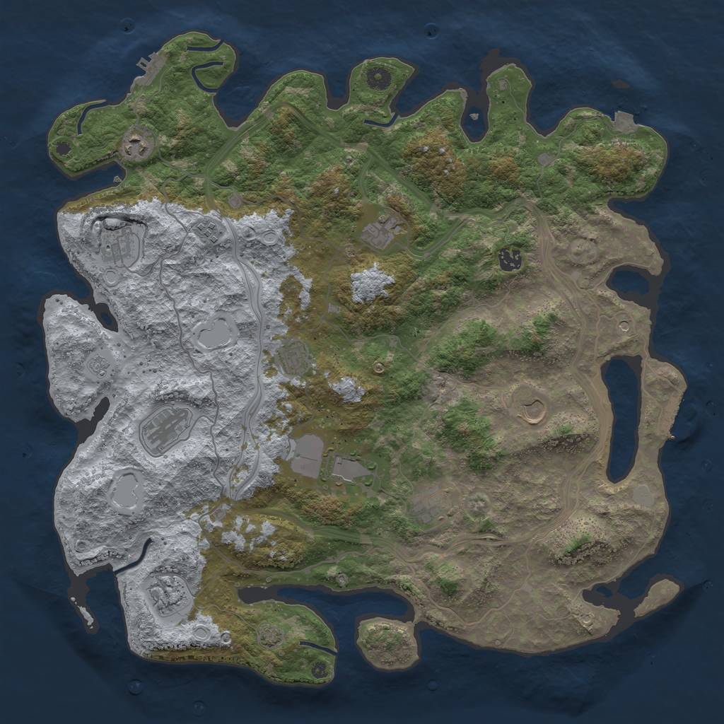 Rust Map: Procedural Map, Size: 4500, Seed: 8758758, 19 Monuments