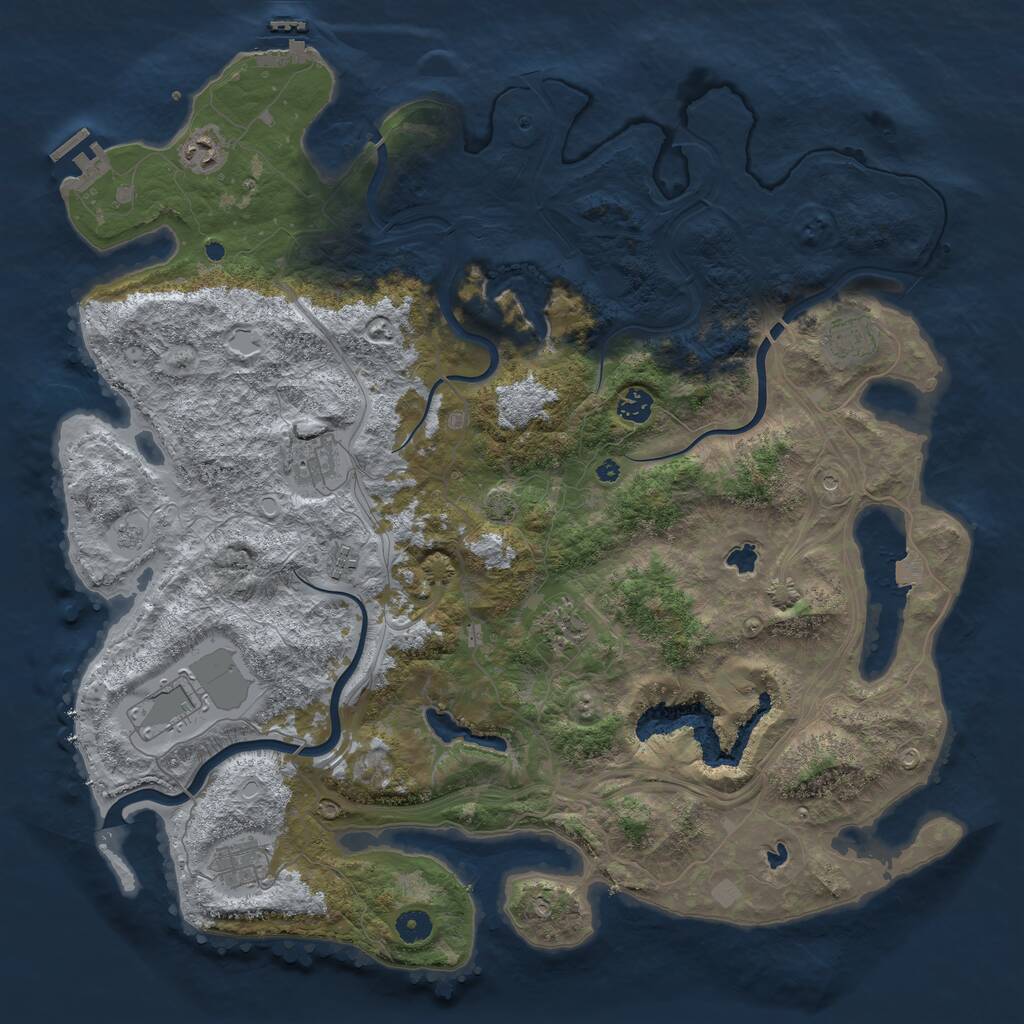 Rust Map: Procedural Map, Size: 4500, Seed: 8758758, 14 Monuments