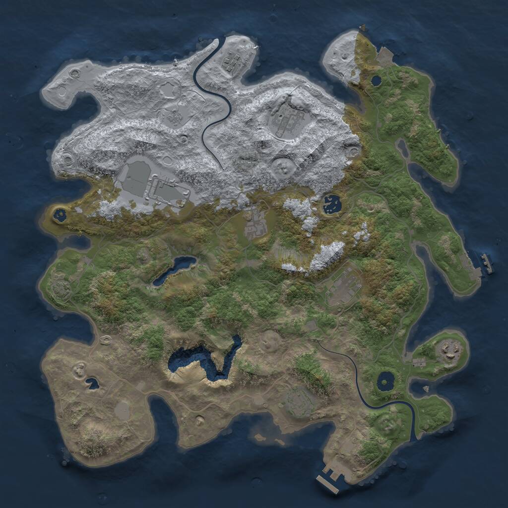 Rust Map: Procedural Map, Size: 4000, Seed: 1144107964, 14 Monuments