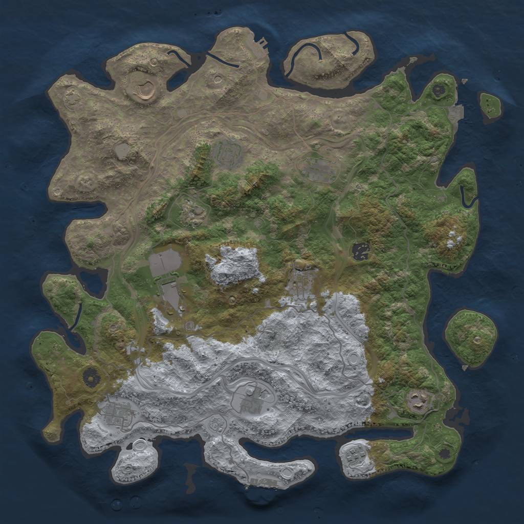 Rust Map: Procedural Map, Size: 4250, Seed: 452290362, 19 Monuments