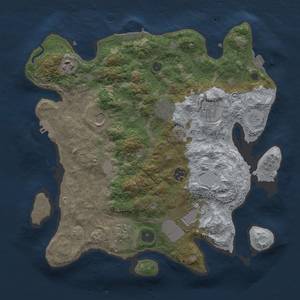 Thumbnail Rust Map: Procedural Map, Size: 3500, Seed: 842306534, 16 Monuments