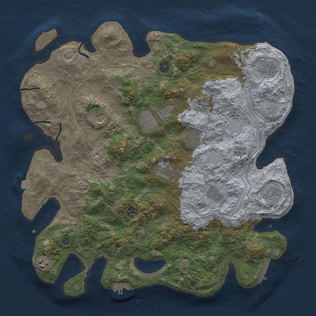 Rust Map: Procedural Map, Size: 4250, Seed: 90210, 19 Monuments