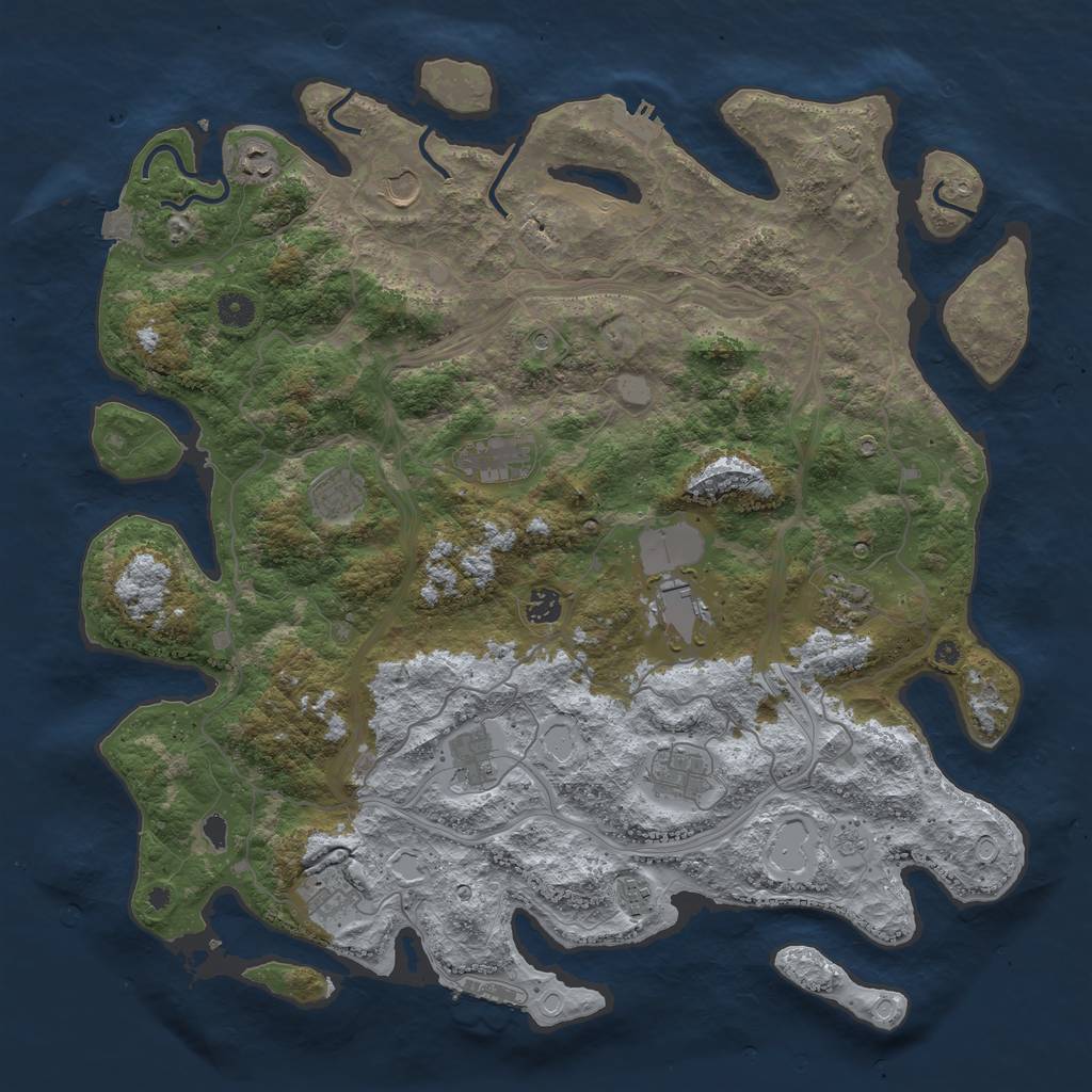 Rust Map: Procedural Map, Size: 4500, Seed: 6532573, 19 Monuments