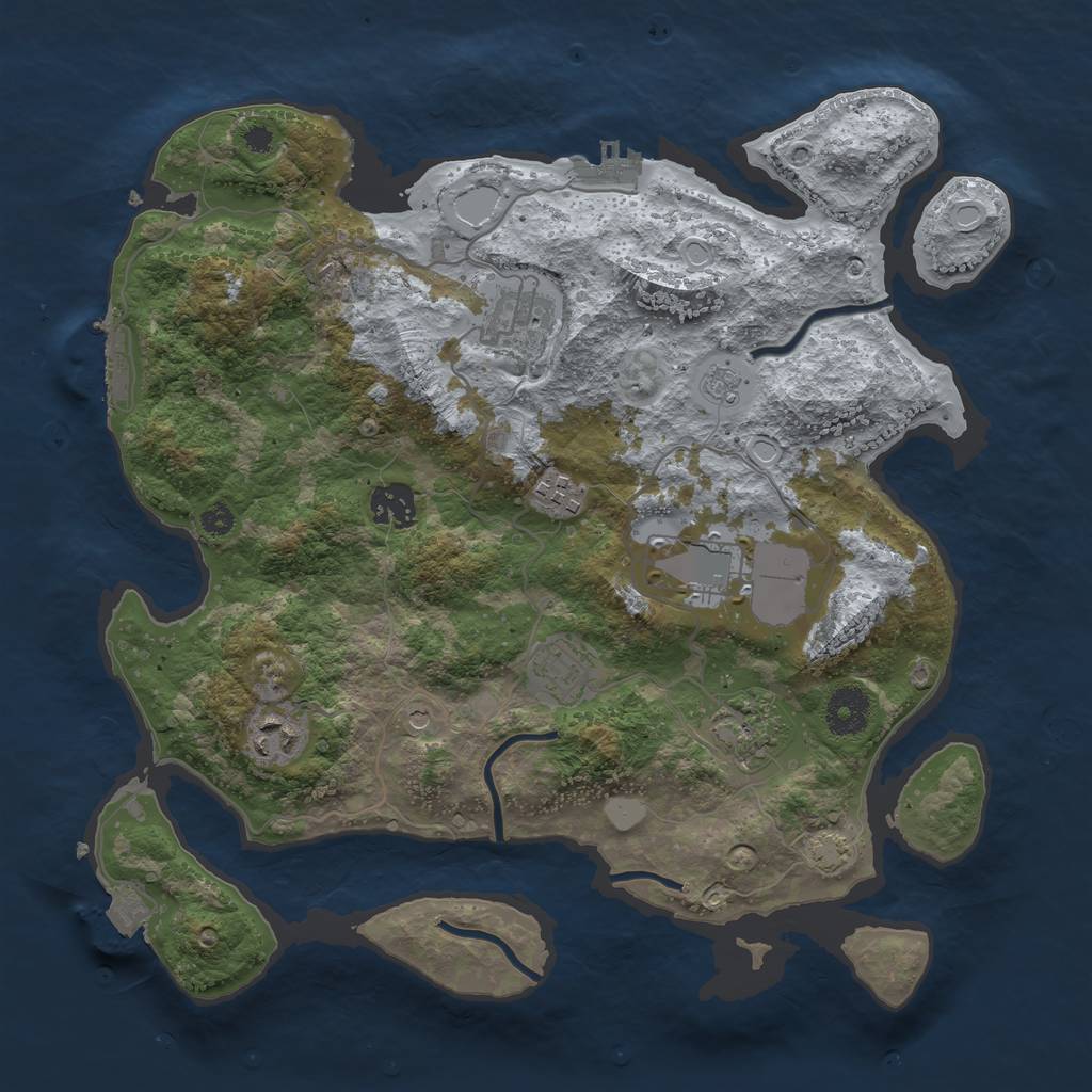 Rust Map: Procedural Map, Size: 3500, Seed: 68308424, 15 Monuments