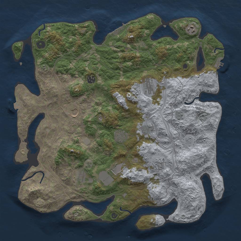 Rust Map: Procedural Map, Size: 4250, Seed: 66972398, 18 Monuments