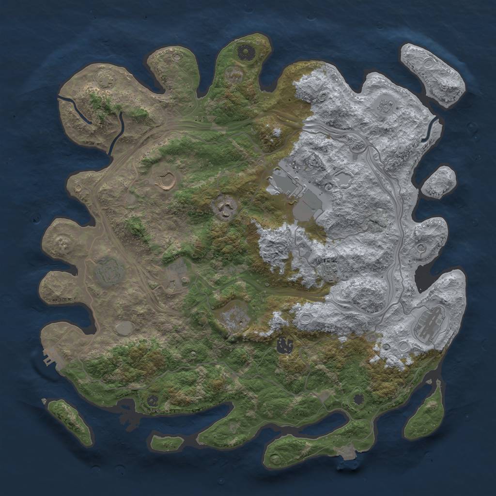 Rust Map: Procedural Map, Size: 4250, Seed: 24729, 16 Monuments