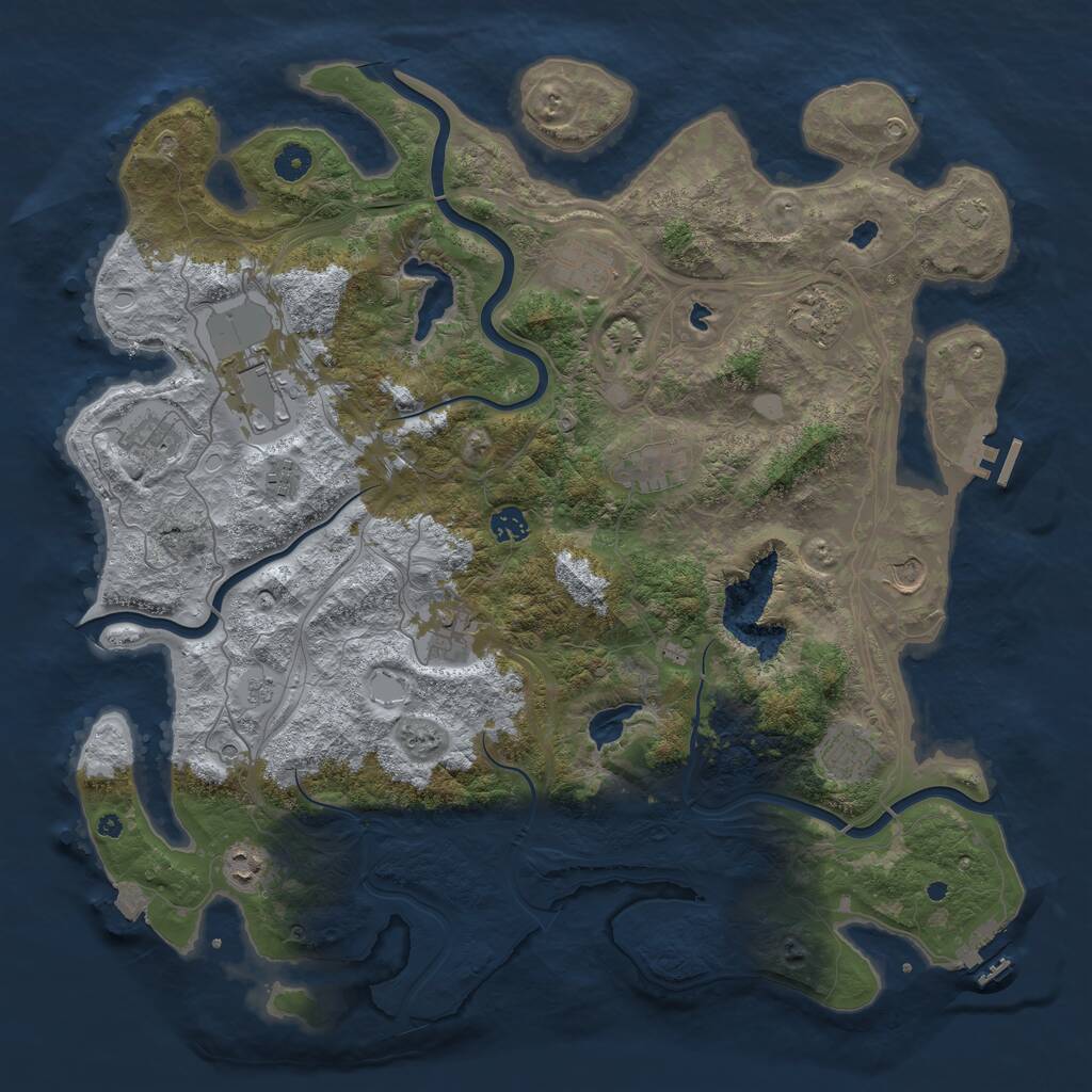 Rust Map: Procedural Map, Size: 4500, Seed: 774537, 17 Monuments