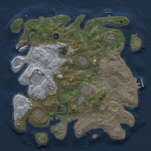 Thumbnail Rust Map: Procedural Map, Size: 3700, Seed: 34494620, 15 Monuments