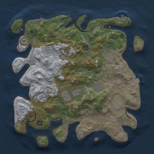 Thumbnail Rust Map: Procedural Map, Size: 3700, Seed: 34494620, 18 Monuments