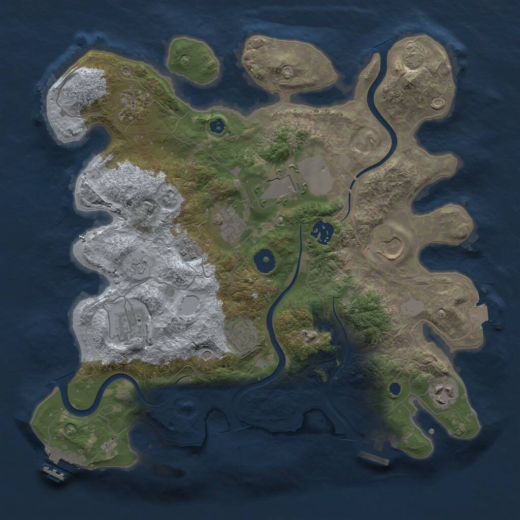 Rust Map: Procedural Map, Size: 3500, Seed: 1517310408, 15 Monuments