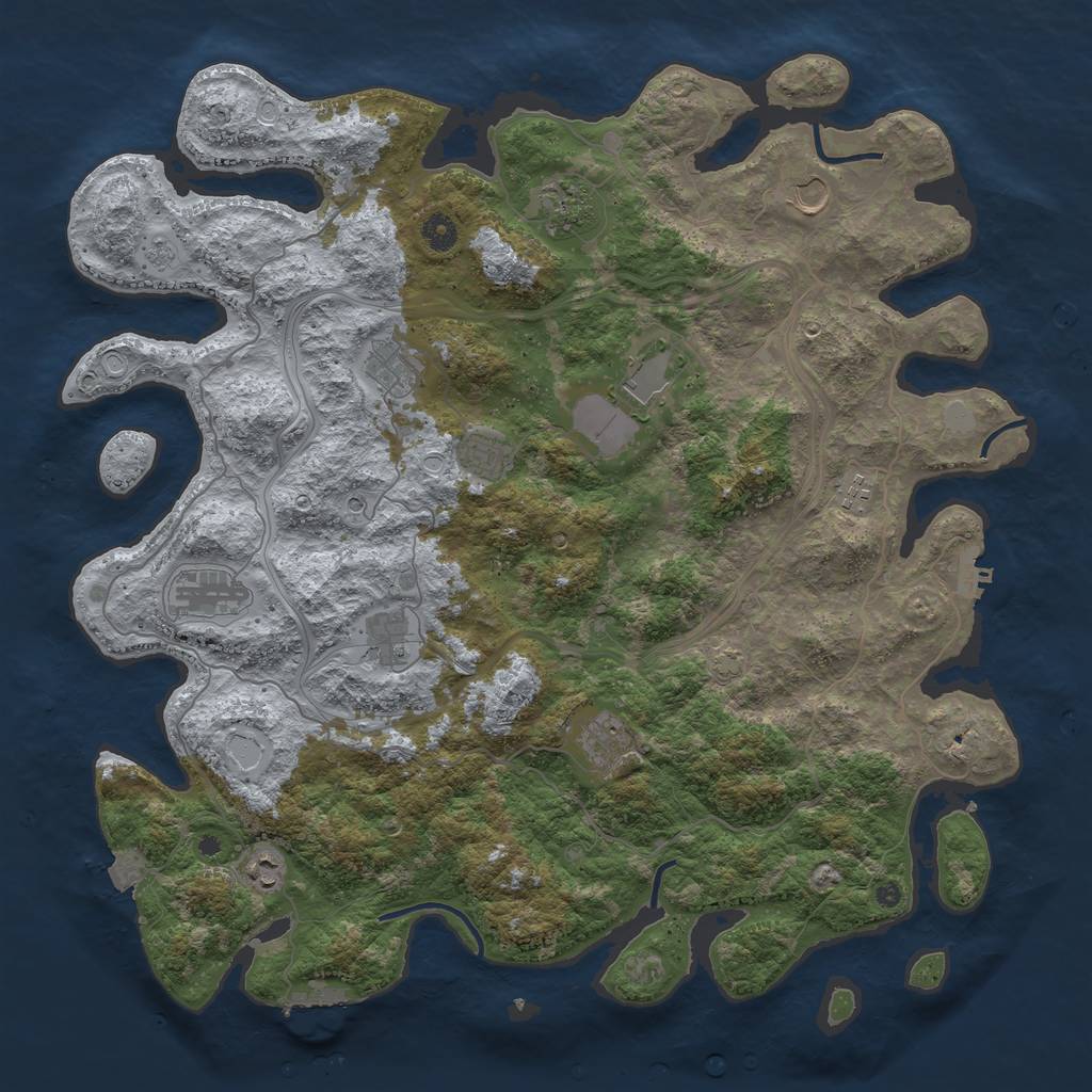 Rust Map: Procedural Map, Size: 4500, Seed: 239694336, 18 Monuments
