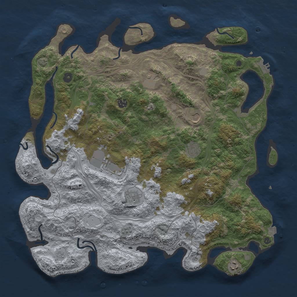 Rust Map: Procedural Map, Size: 4500, Seed: 1922259005, 15 Monuments