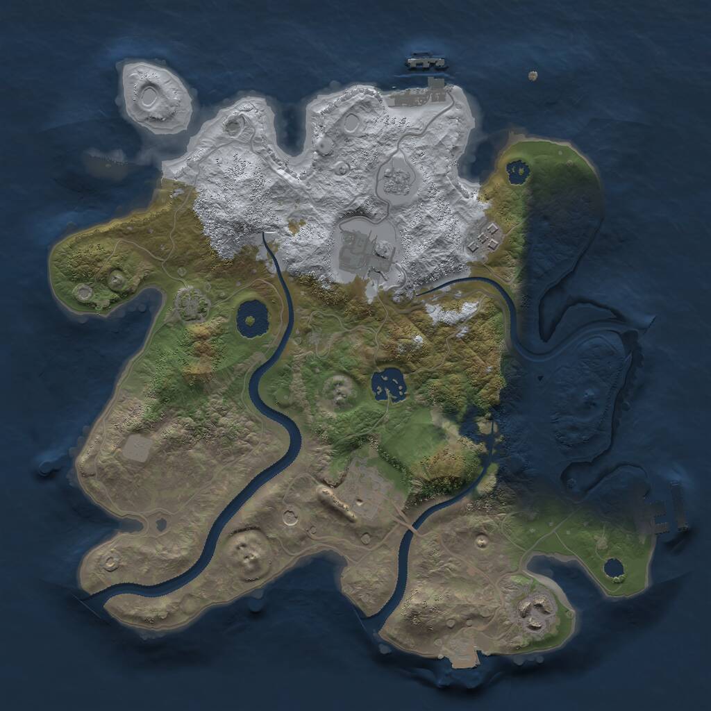 Rust Map: Procedural Map, Size: 3000, Seed: 1171609839, 11 Monuments