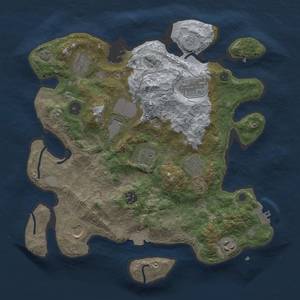 Thumbnail Rust Map: Procedural Map, Size: 3500, Seed: 696018652, 15 Monuments