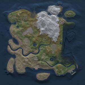 Thumbnail Rust Map: Procedural Map, Size: 3500, Seed: 696018652, 14 Monuments