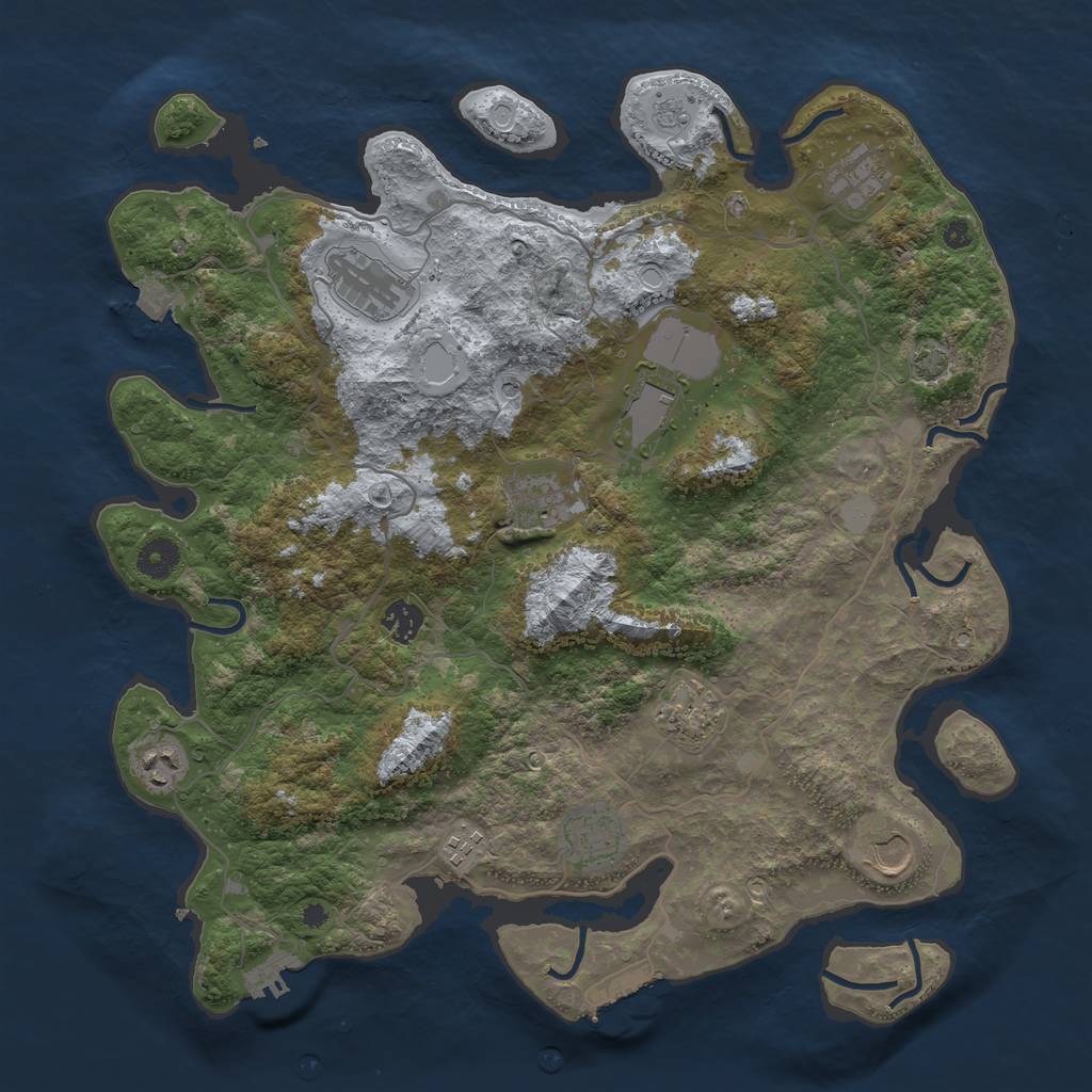 Rust Map: Procedural Map, Size: 4000, Seed: 149477351, 18 Monuments